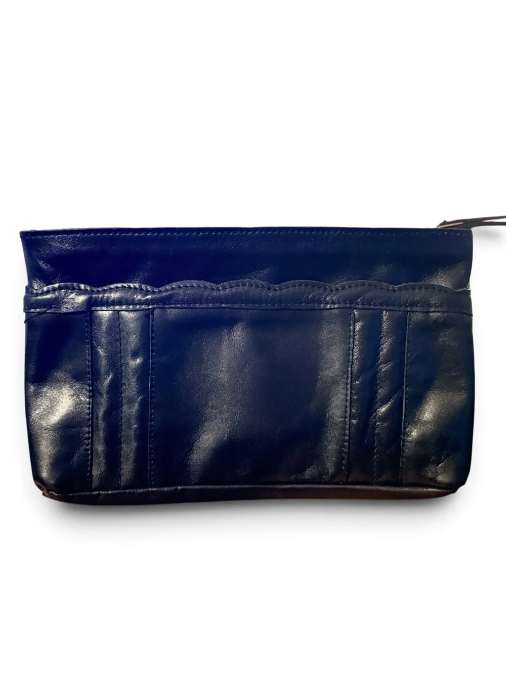 Vintage Genuine Leather Black Clutch Wristlet VKK Made in Hong Kong